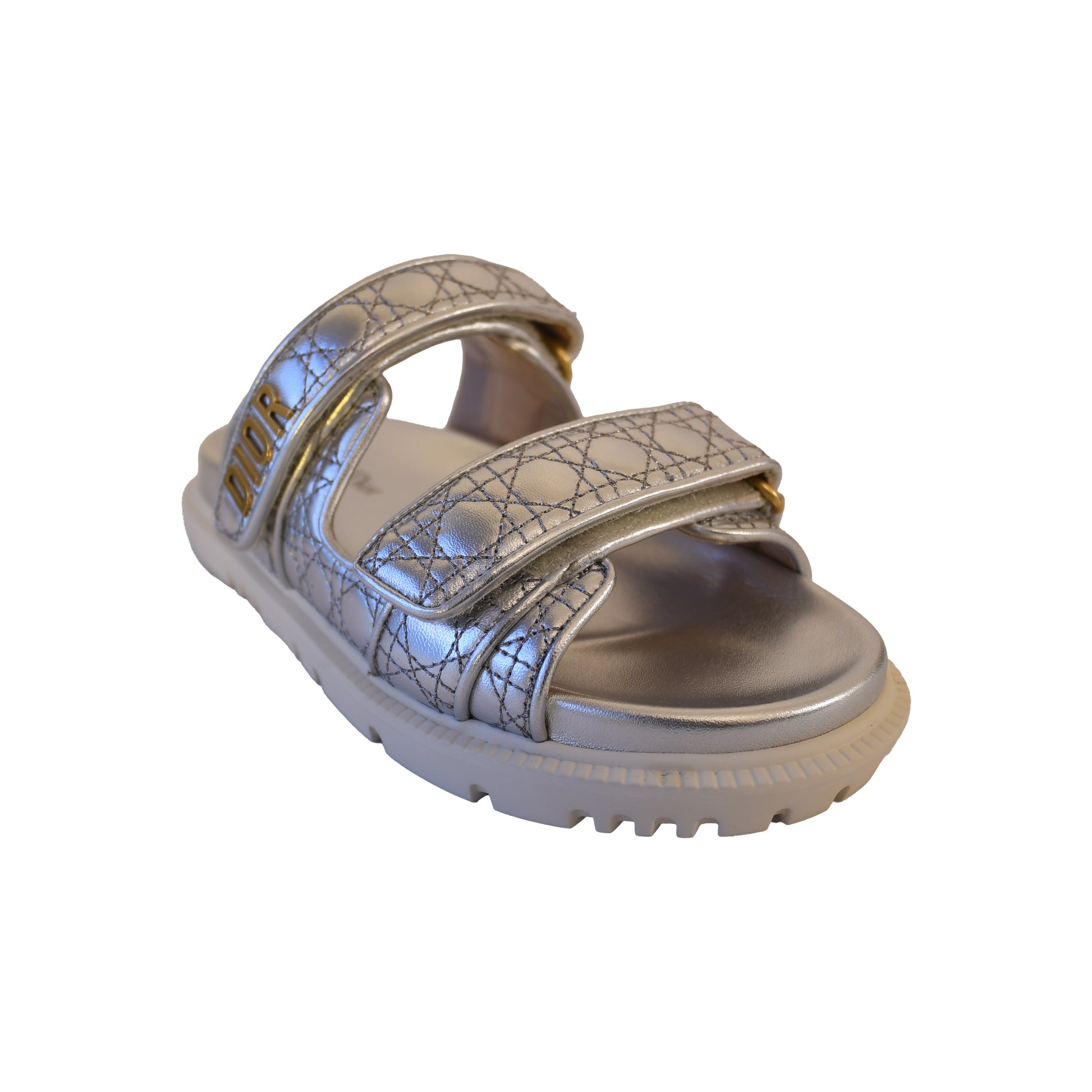 Dior Cannage Laminat Sandals Silver-NOBLEMARS