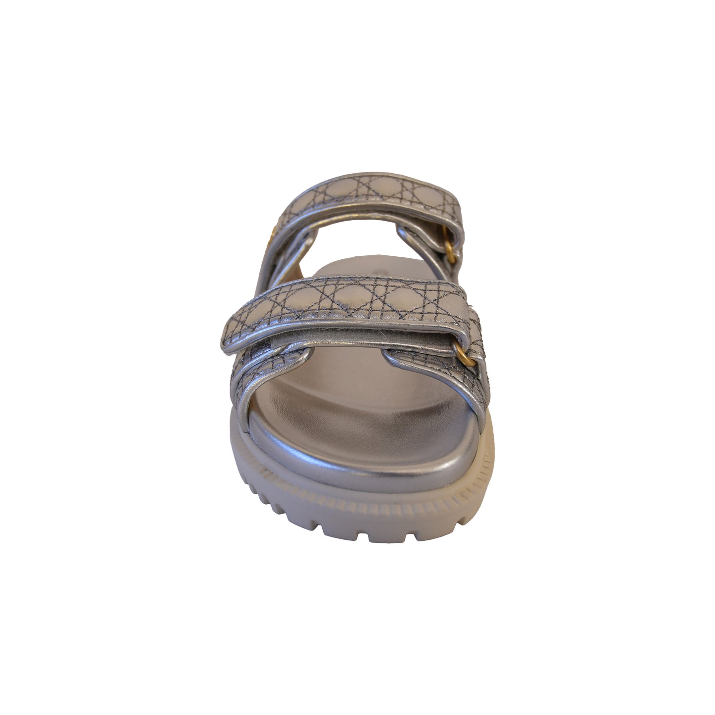 Dior Cannage Laminat Sandals Silver-NOBLEMARS