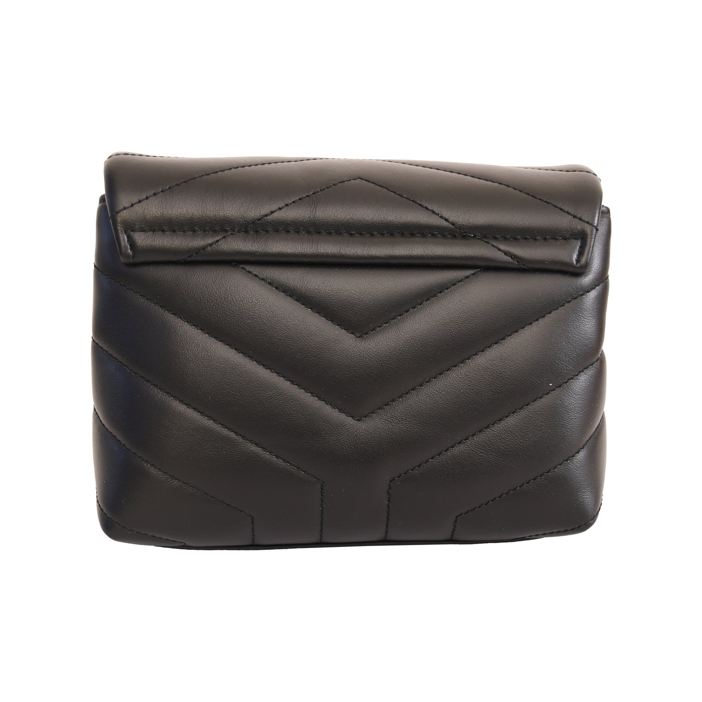 Saint Laurent Loulou Quilted Calfskin Crossbody Bag Black-NOBLEMARS