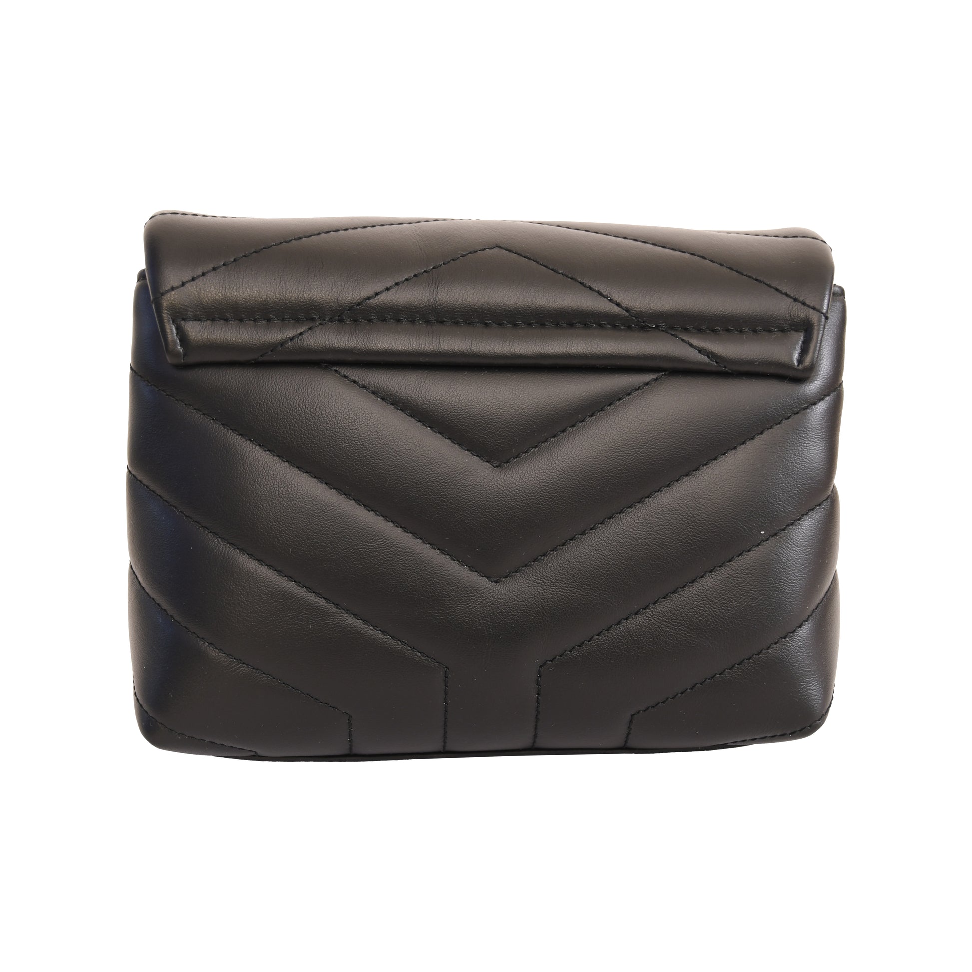 Saint Laurent Loulou Quilted Calfskin Crossbody Bag Black-NOBLEMARS