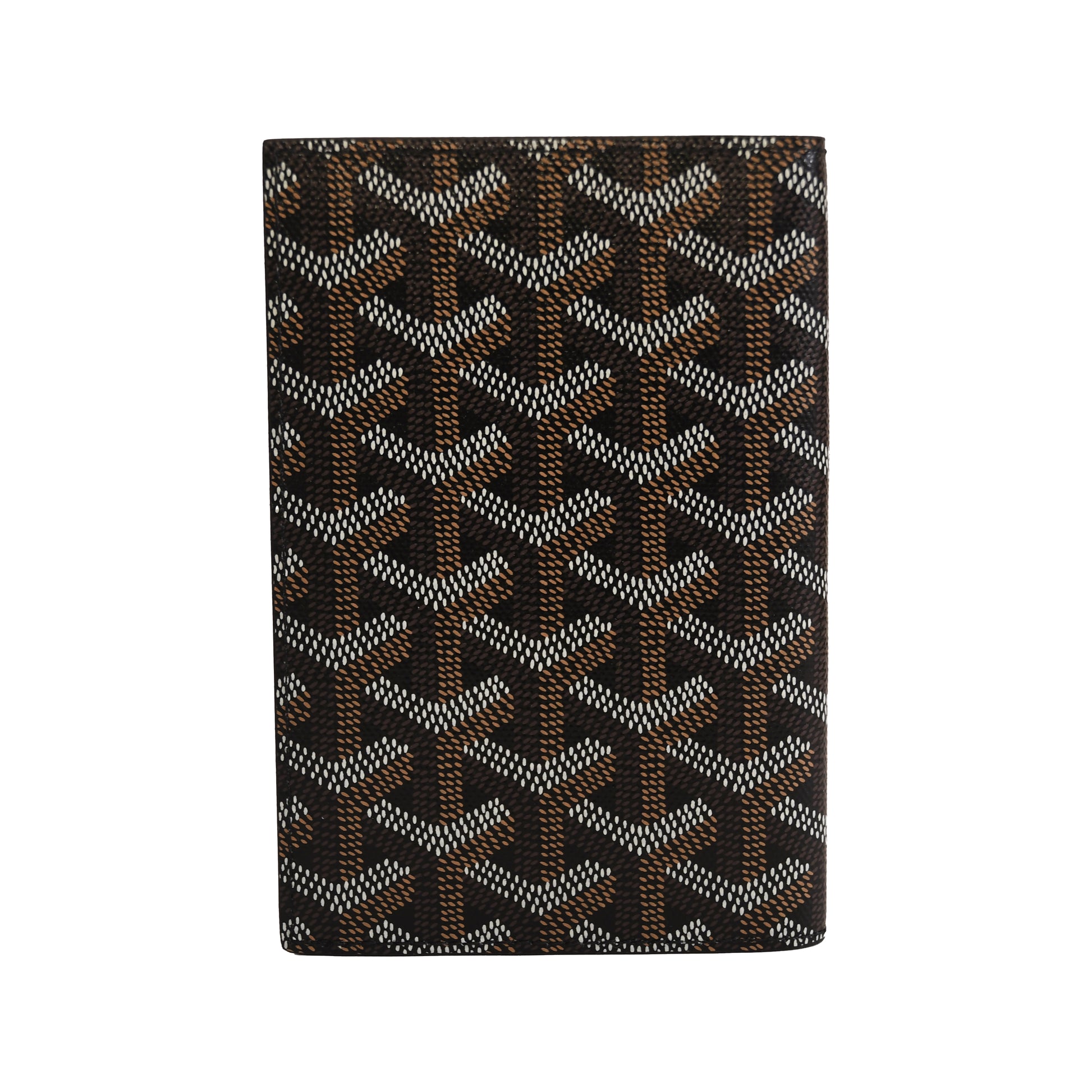 Goyard Goyardine Printed Card Passport Wallet Brown Black-NOBLEMARS
