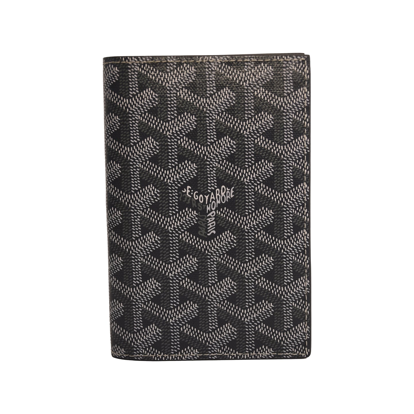 Goyard Goyardine Printed Card Passport Wallet Grey-NOBLEMARS