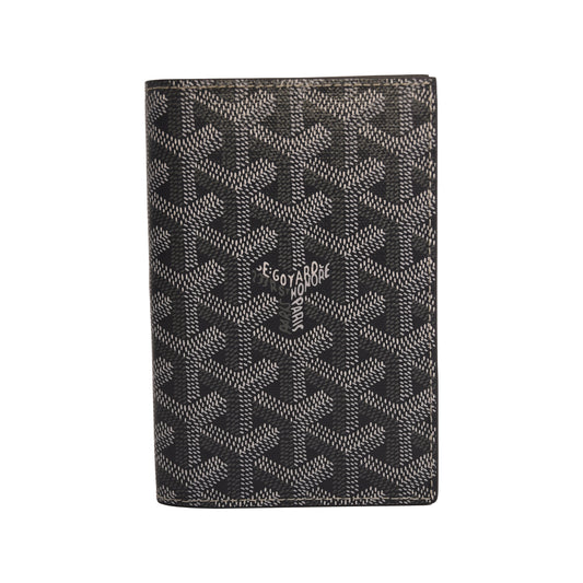 Goyard Goyardine Printed Card Passport Wallet Grey-NOBLEMARS
