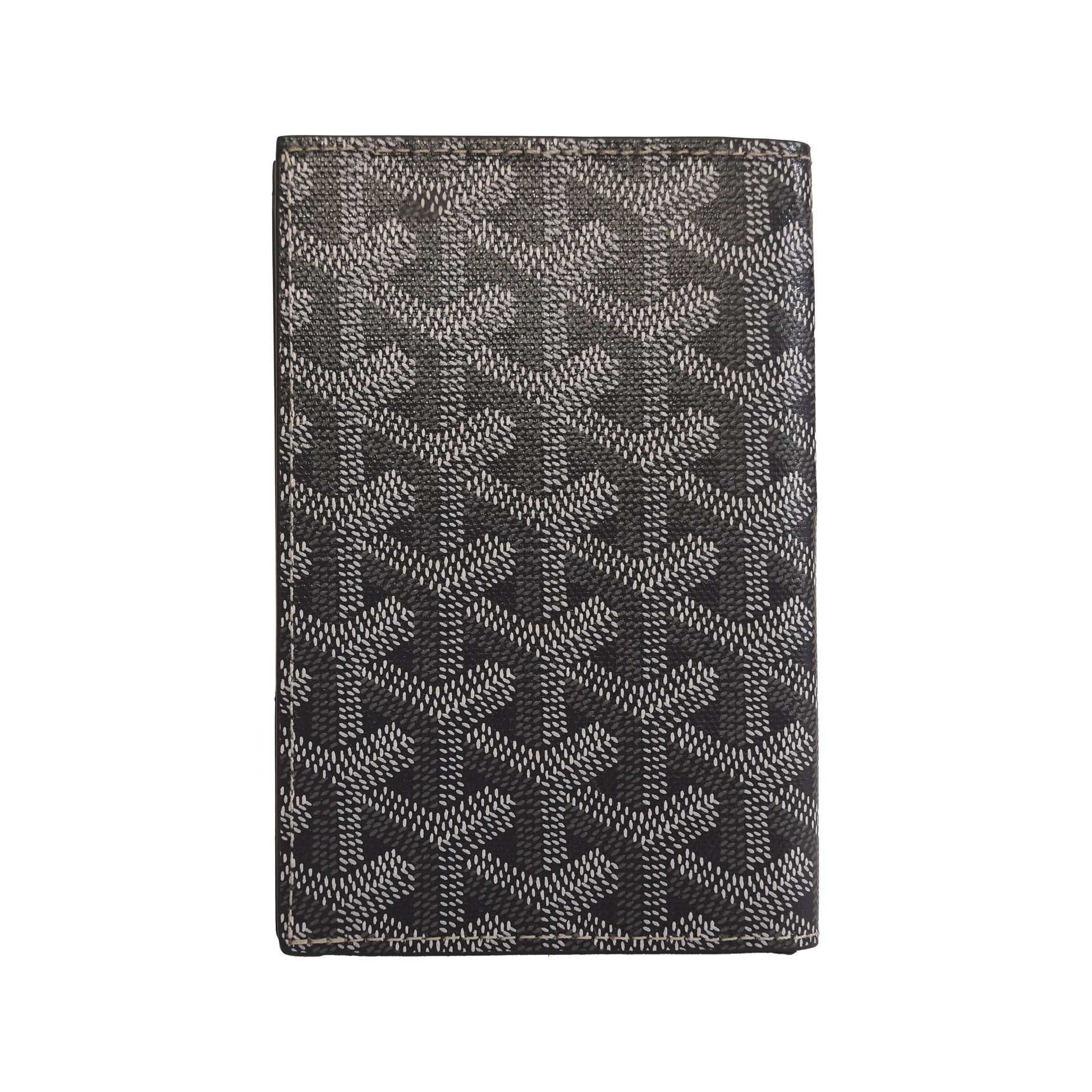 Goyard Goyardine Printed Card Passport Wallet Grey-NOBLEMARS