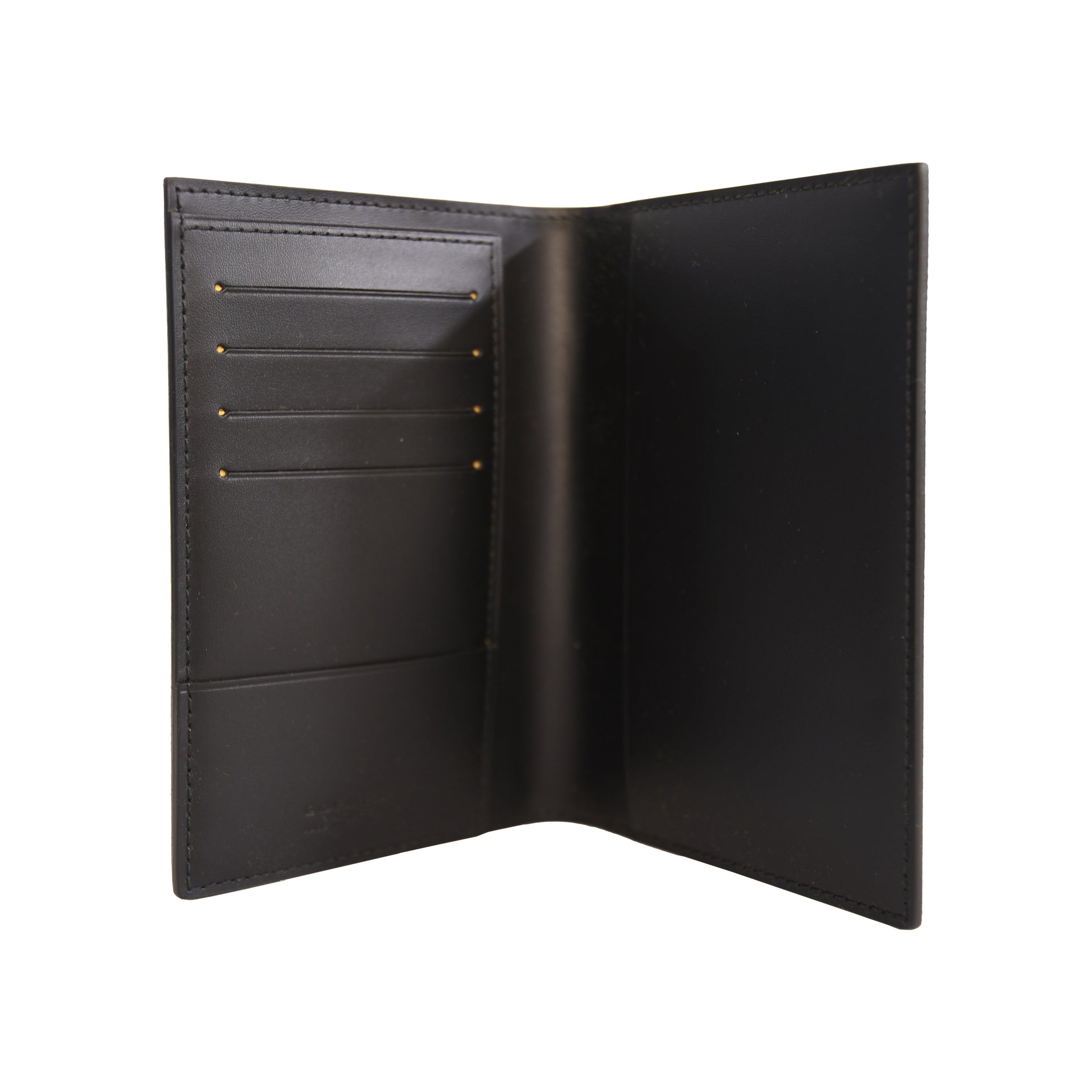 Goyard Goyardine Printed Card Passport Wallet Brown Black-NOBLEMARS