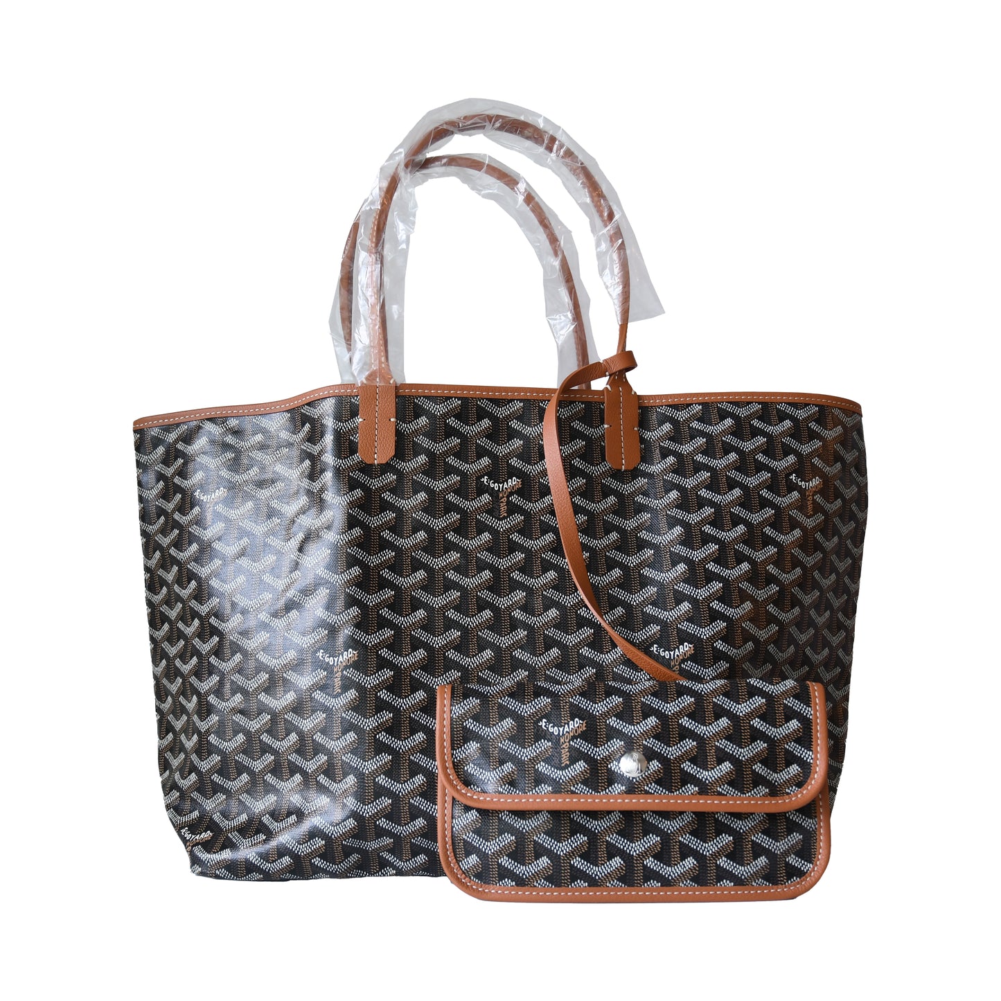 Goyard Saint Louis PM Tote Coated Canvas Bag Brown Black-NOBLEMARS