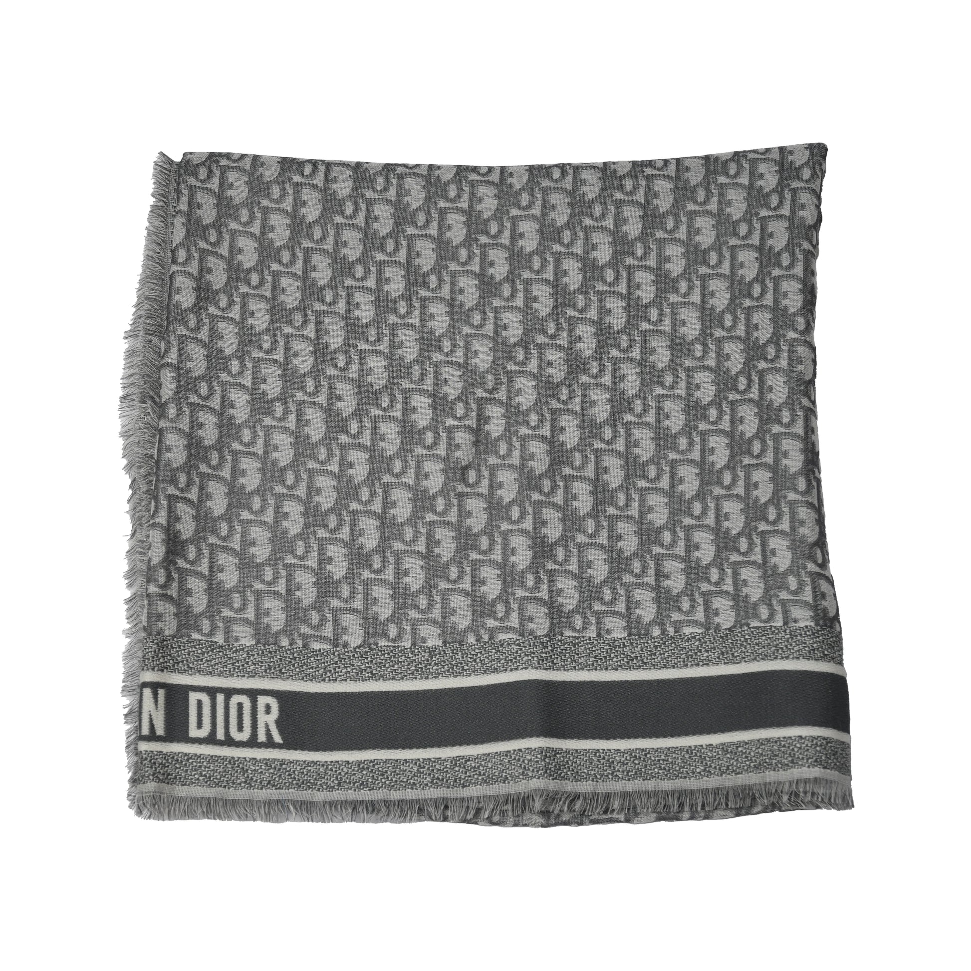 Dior Oblique shawl Scarf Black and Gray-NOBLEMARS