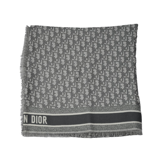 Dior Oblique shawl Scarf Black and Gray-NOBLEMARS