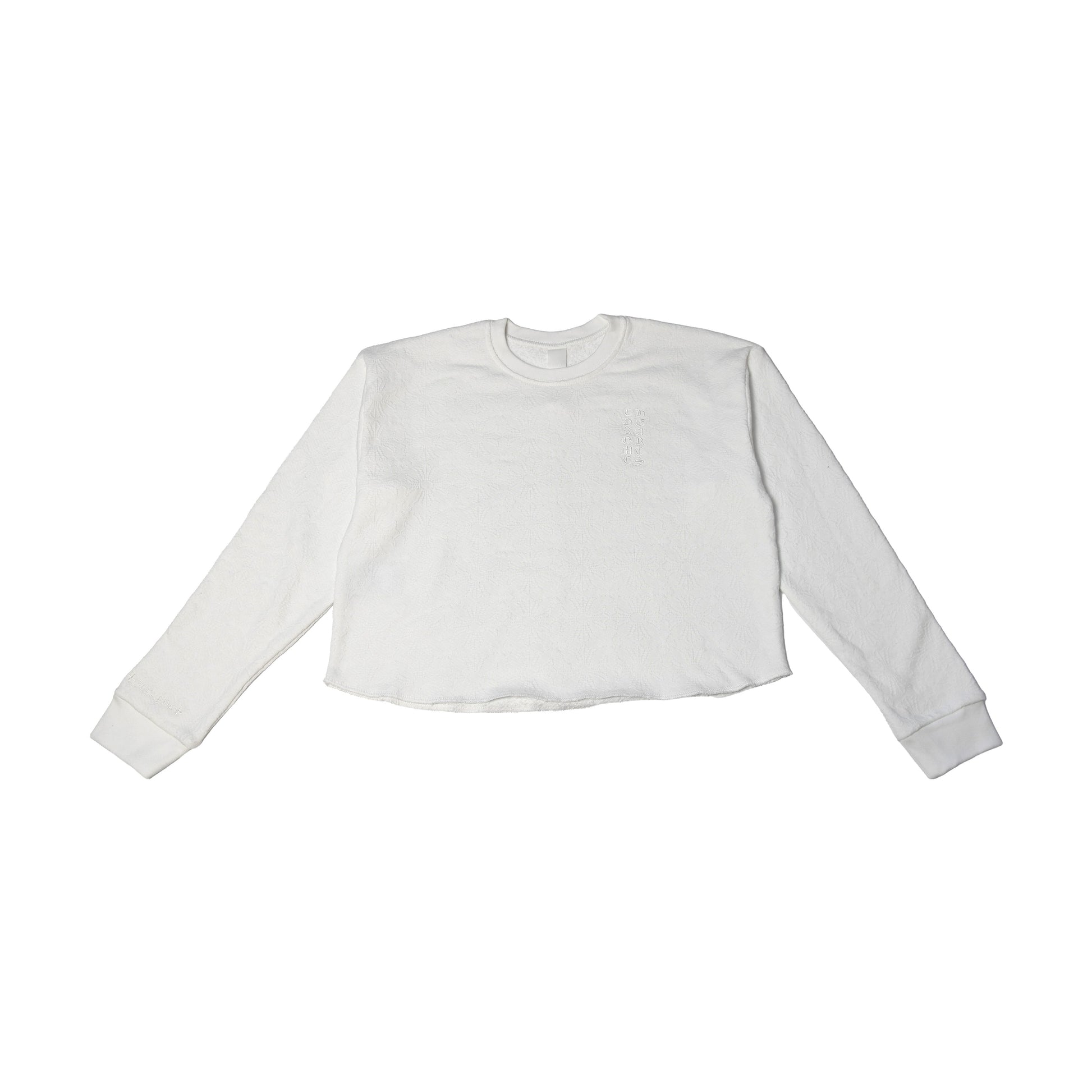 Chrome Hearts Jacquard Monogram Crewneck Sweatshirt White-NOBLEMARS