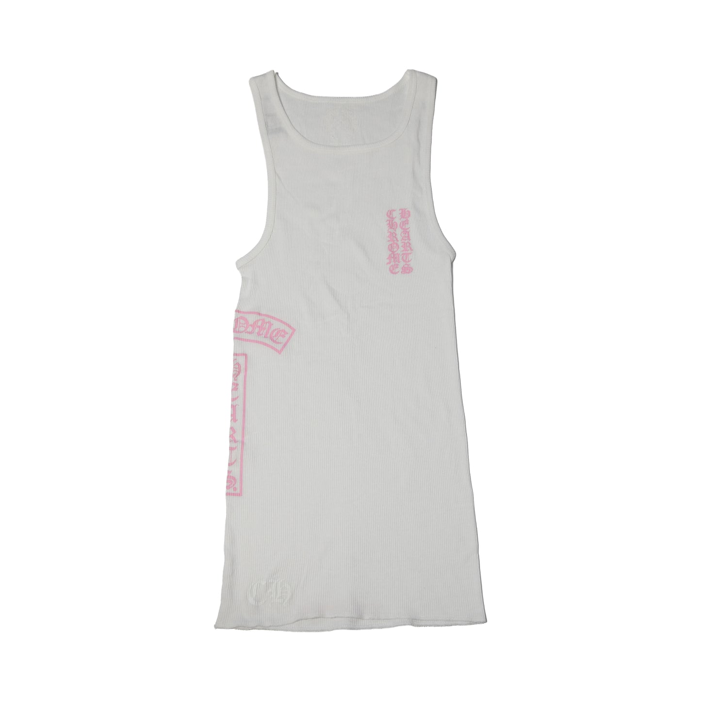 Chrome Hearts T-Bar Rib Tank Top Pink White-NOBLEMARS