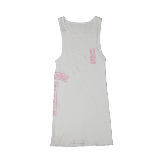 Chrome Hearts T-Bar Rib Tank Top Pink White