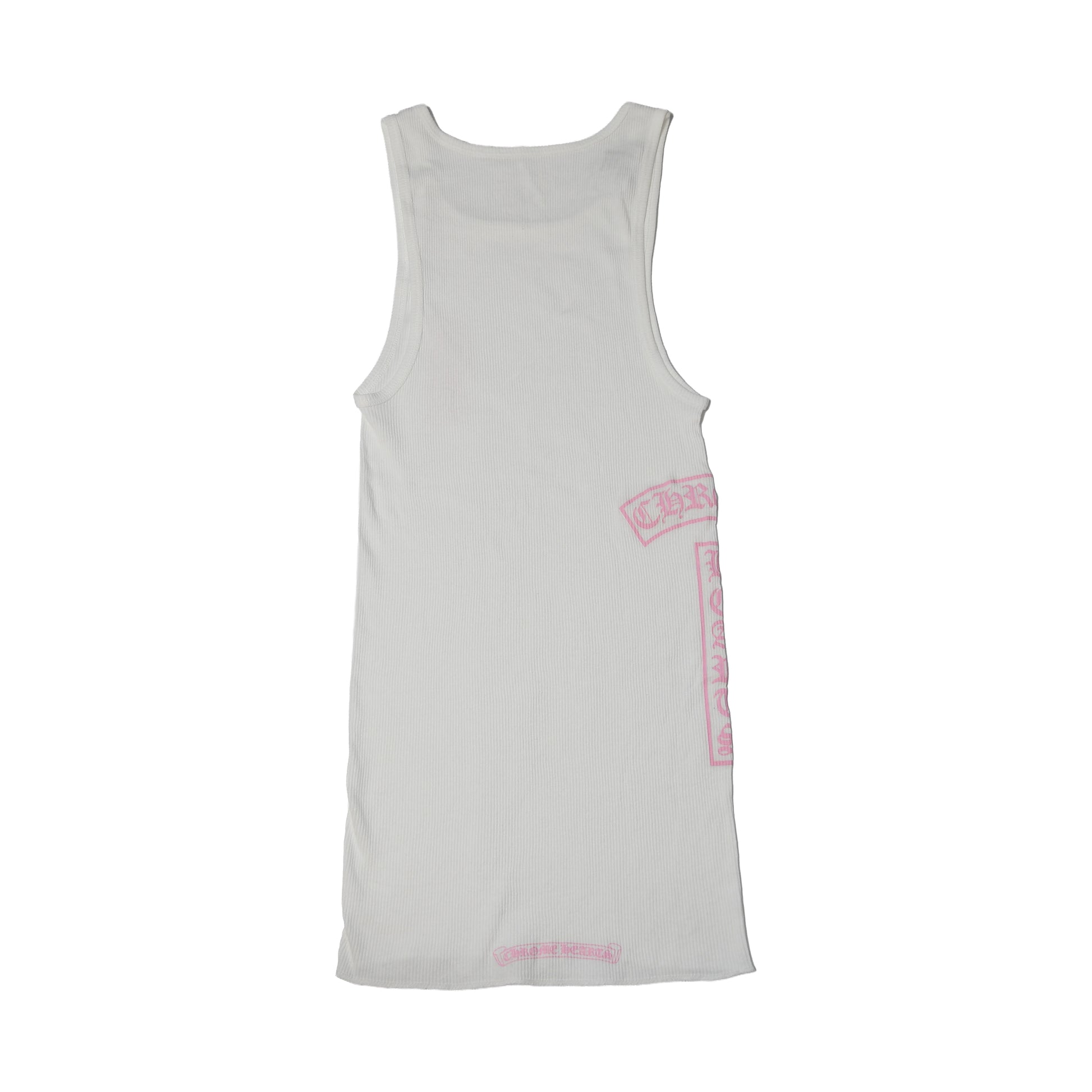 Chrome Hearts T-Bar Rib Tank Top Pink White-NOBLEMARS