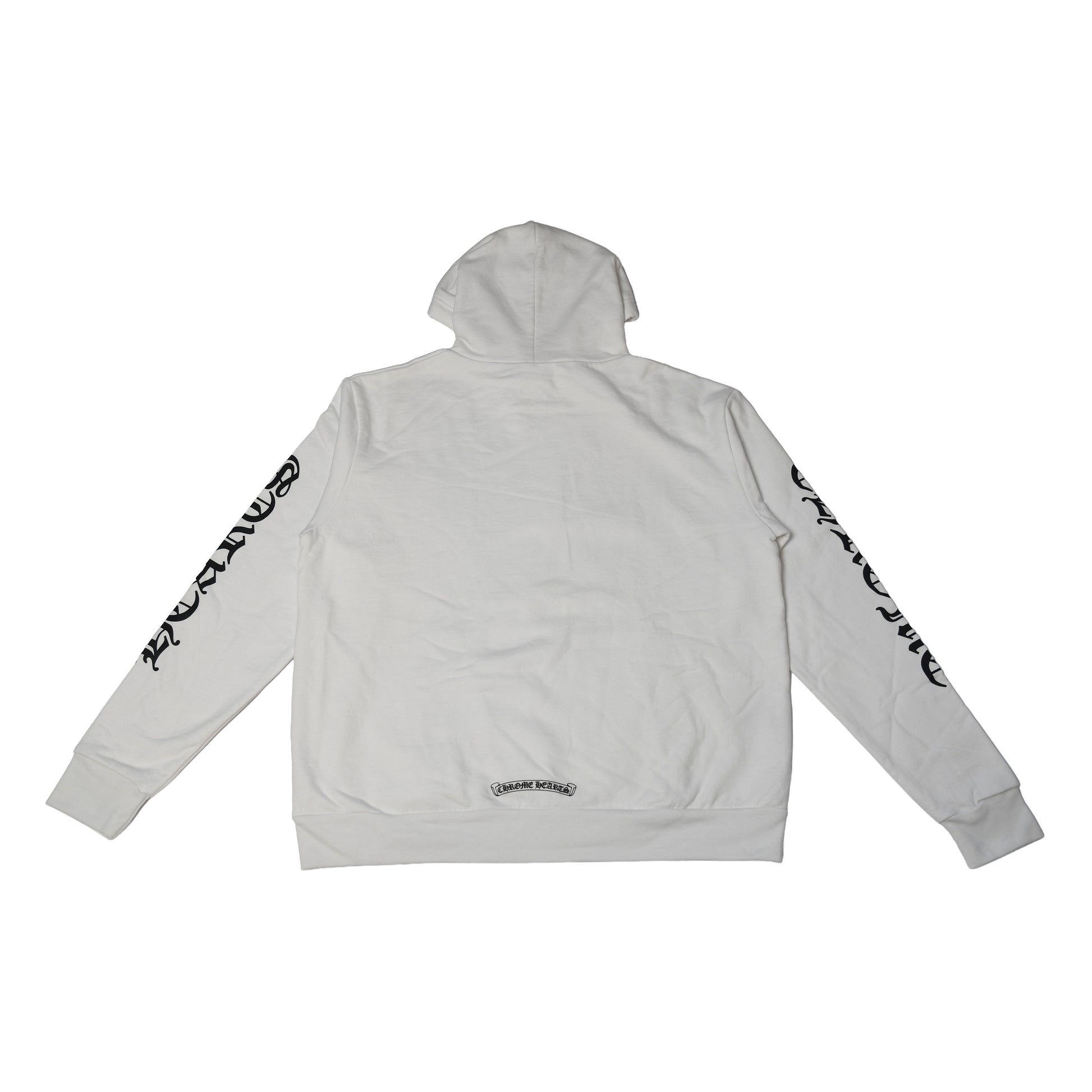 Chrome Hearts Vertical Logo Pullover Hoodie White-NOBLEMARS
