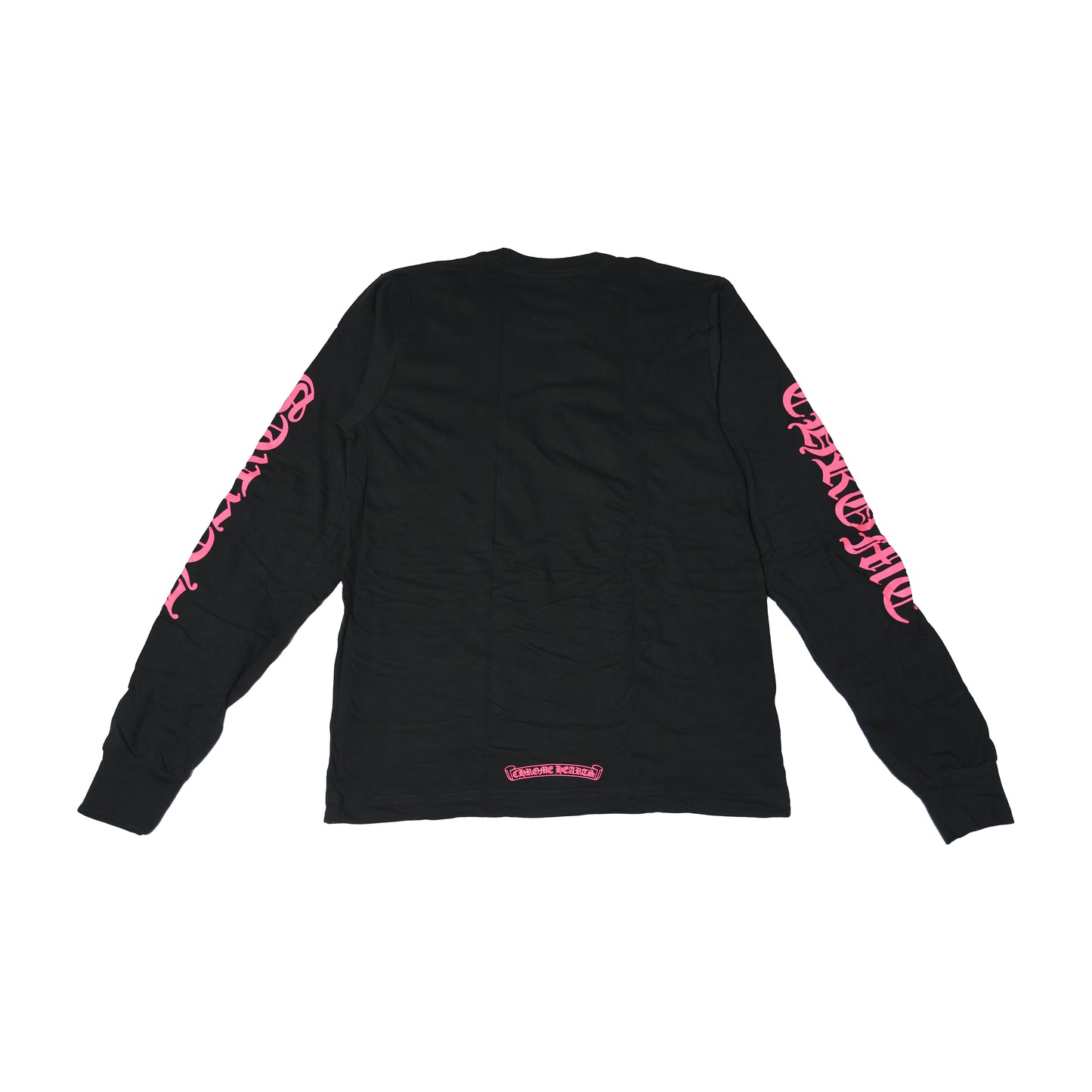 Chrome Hearts Neck Logo L/S Pocket T-Shirt Pink Black-NOBLEMARS