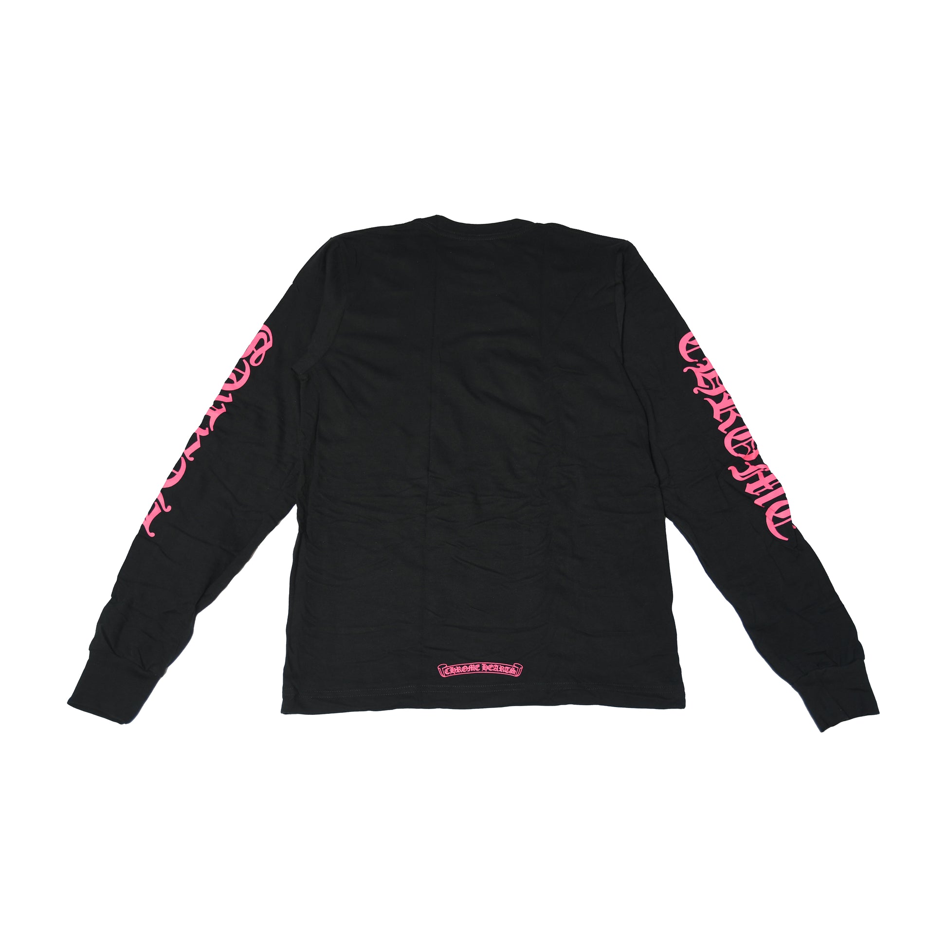 Chrome Hearts Neck Logo L/S Pocket T-Shirt Pink Black-NOBLEMARS