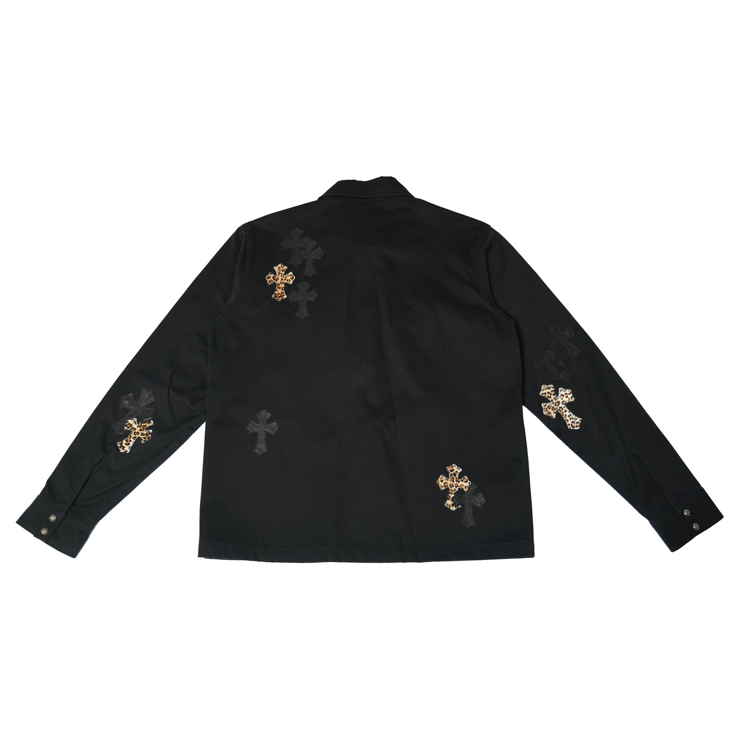 Chrome Hearts Cross Patch Work Dog Shirts Black