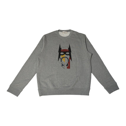 Hermes Super H Horse Graphic Print Sweatshirts Grey