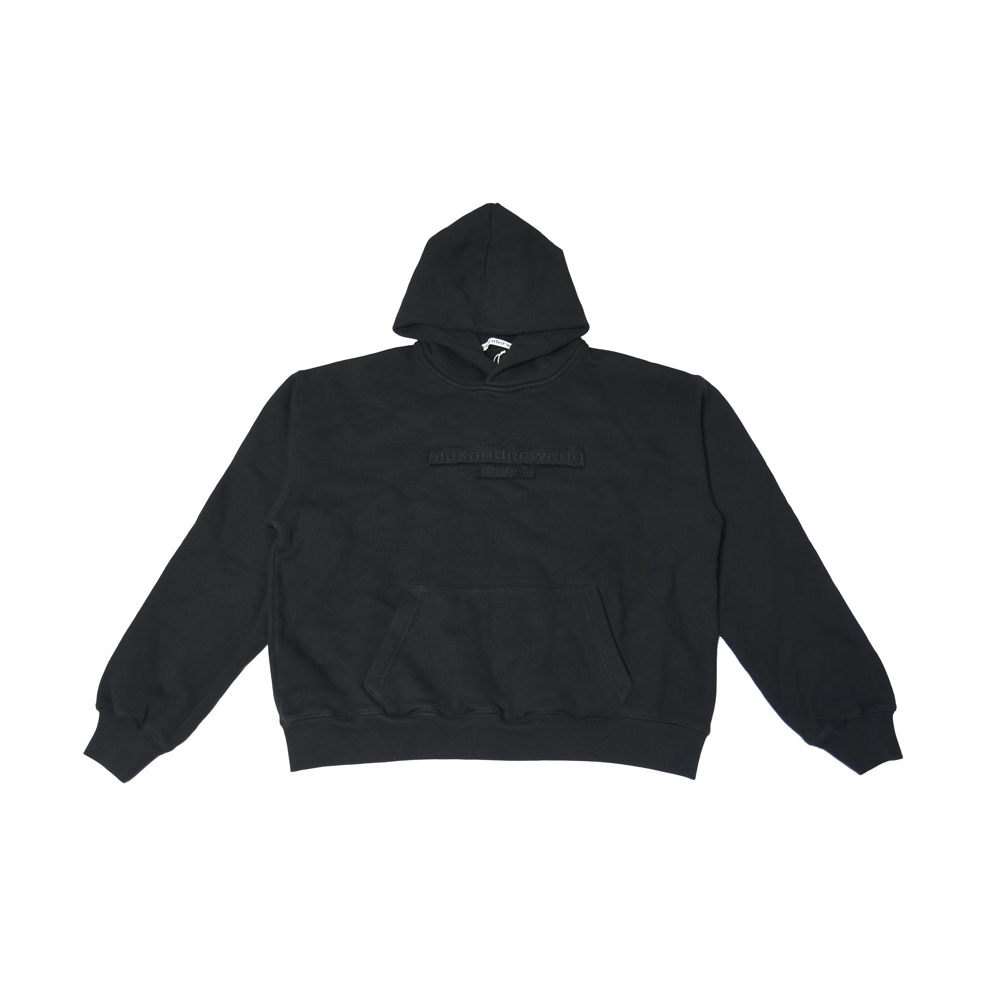 Alexander Wang Distressed Logo Hoodie Black-NOBLEMARS