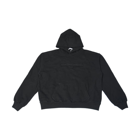 Alexander Wang Distressed Logo Hoodie Black-NOBLEMARS