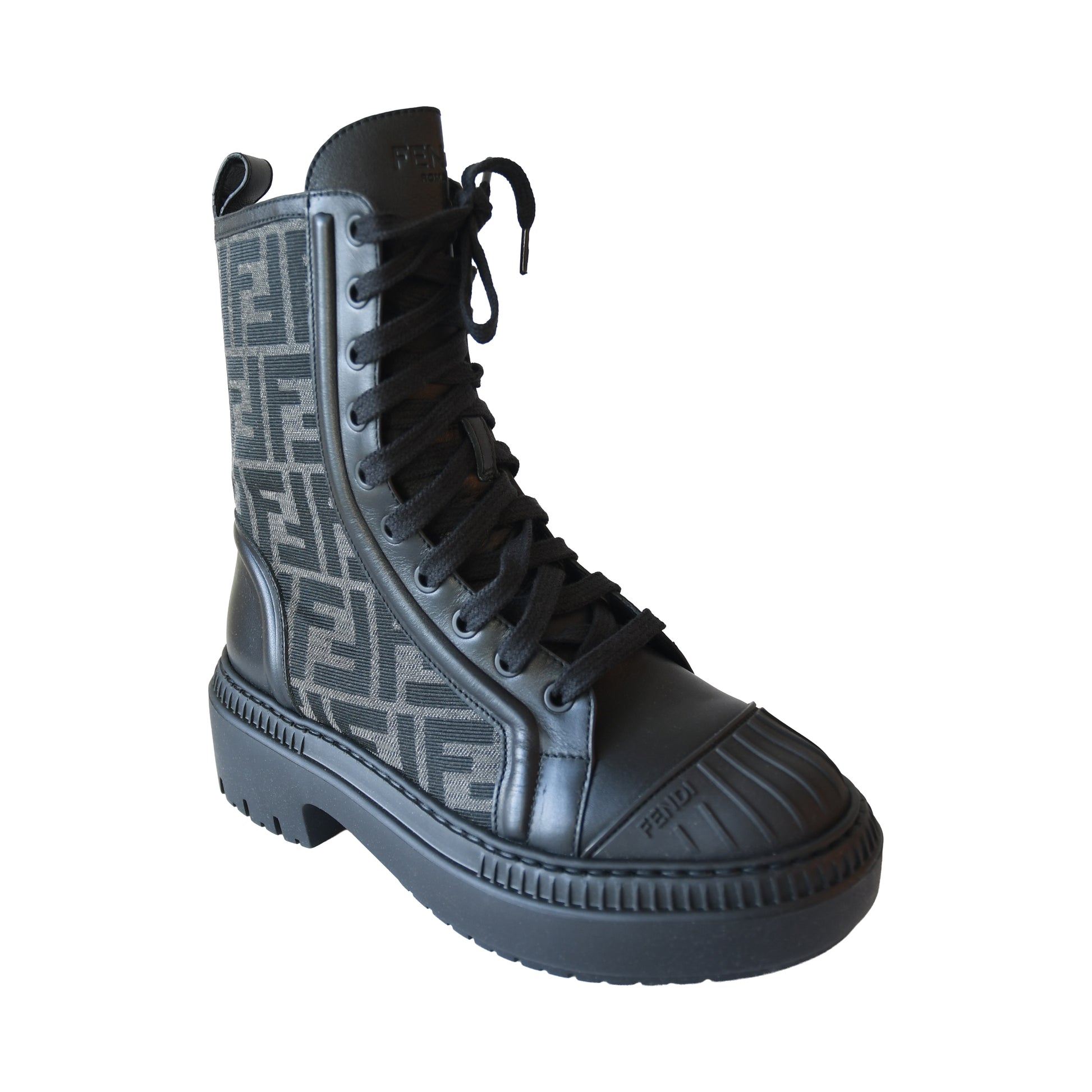 Fendi Domino FF Biker Boots Black-NOBLEMARS
