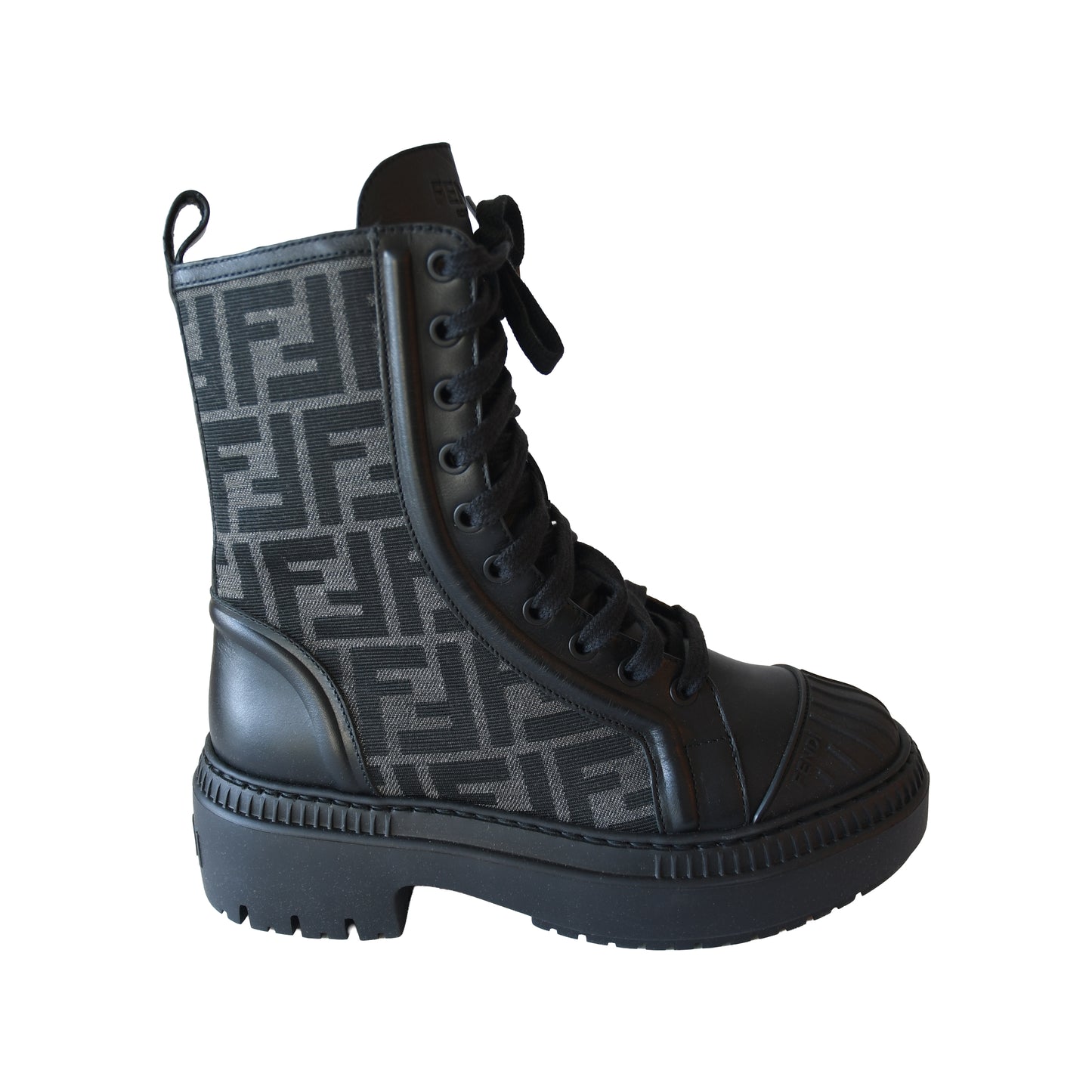 Fendi Domino FF Biker Boots Black-NOBLEMARS
