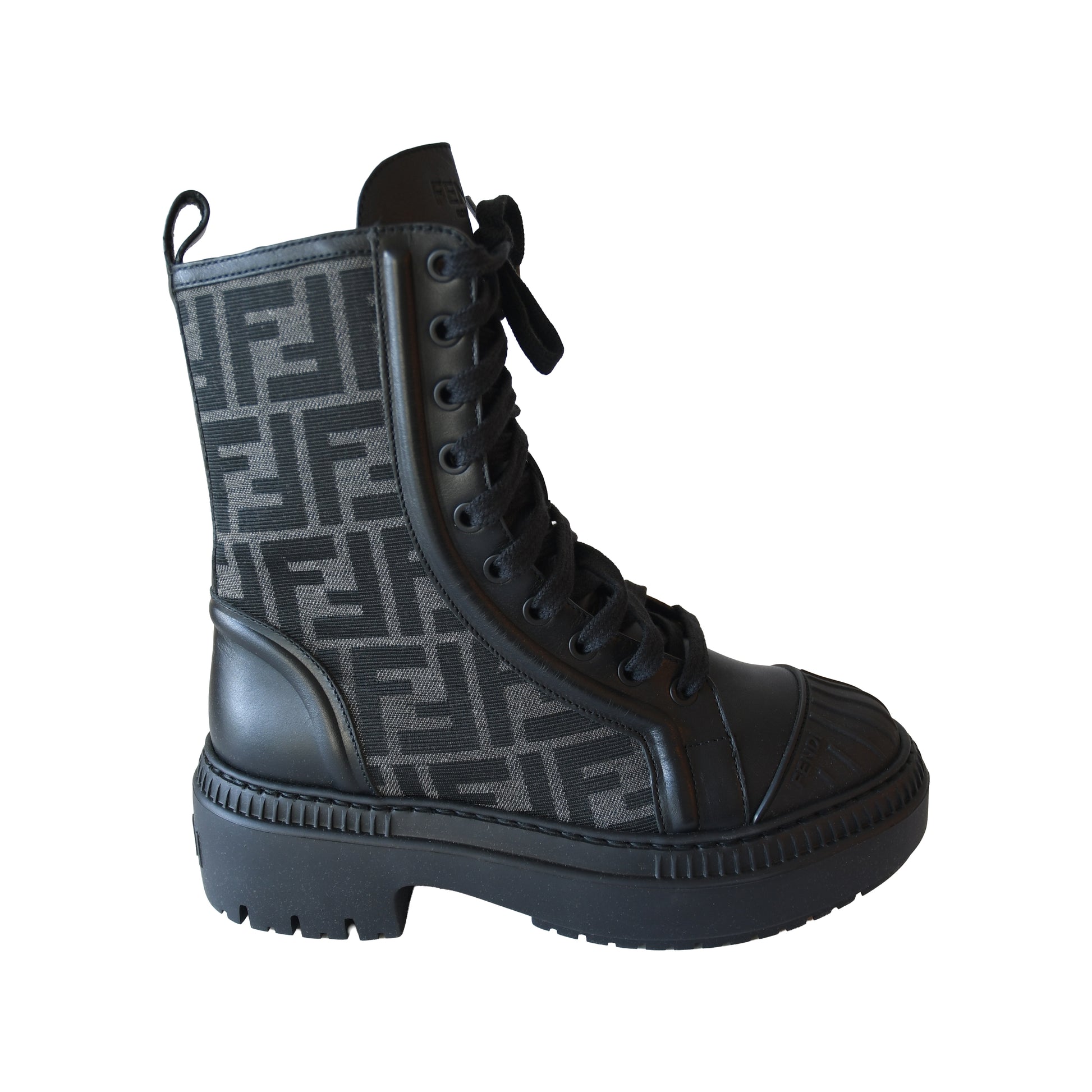 Fendi Domino FF Biker Boots Black-NOBLEMARS