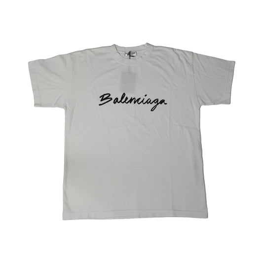 Balenciaga Script Logo T-Shirts White