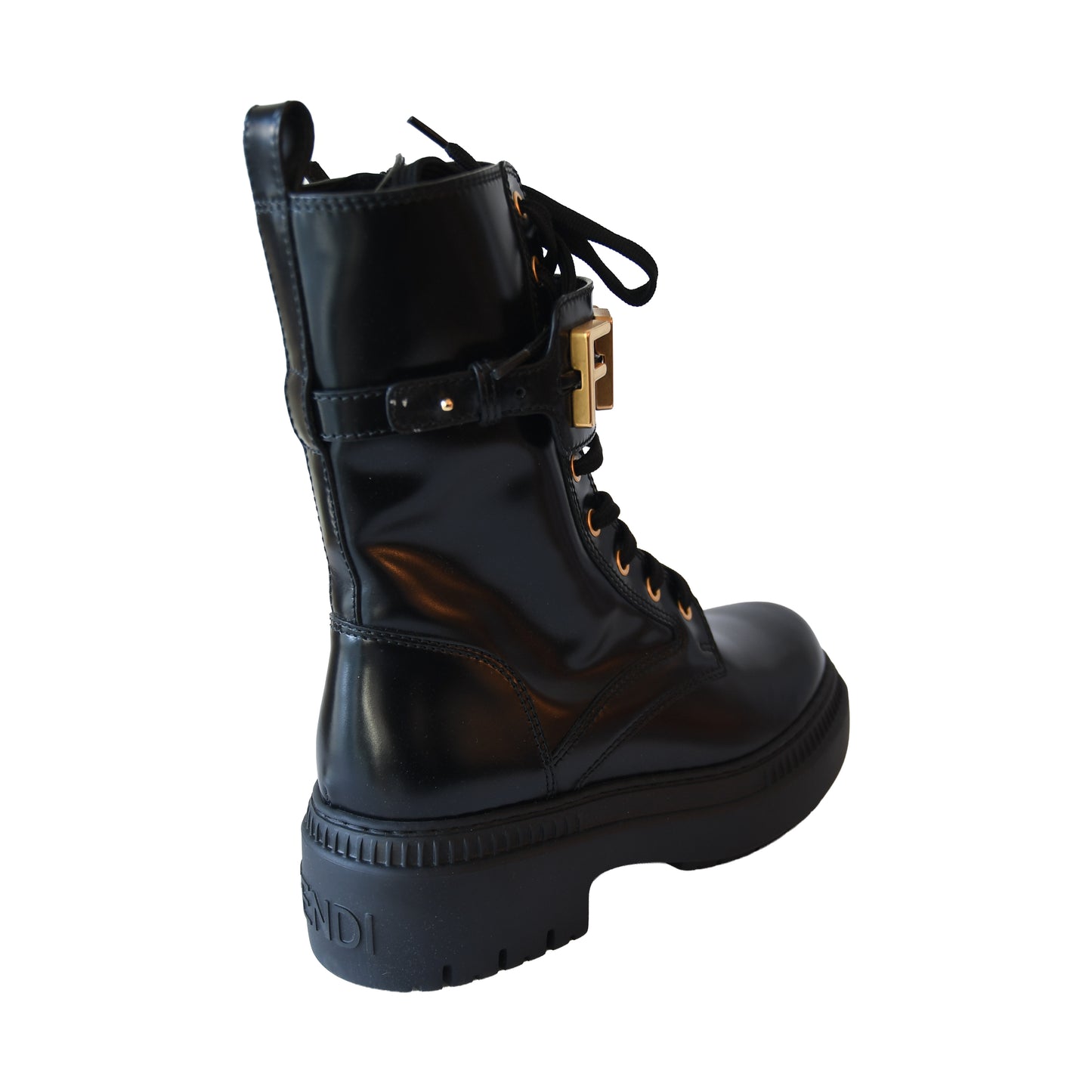 Fendi Fendigraphy Logo-Cuff Biker Boots Black-NOBLEMARS