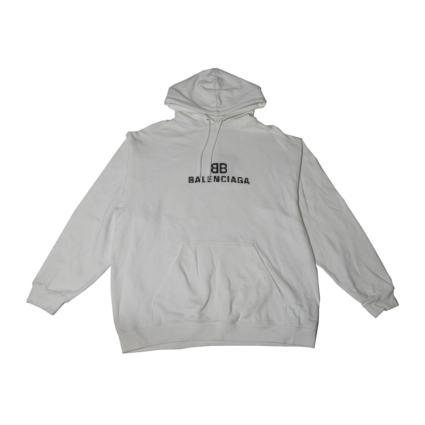 Balenciaga BB Pixel Hoodie White-NOBLEMARS