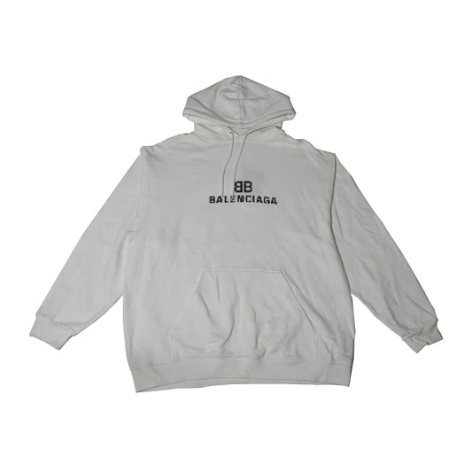 Balenciaga BB Pixel Hoodie White