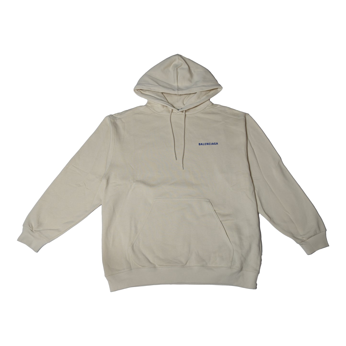 Balenciaga Front Back Logo Hoodie Beige-NOBLEMARS