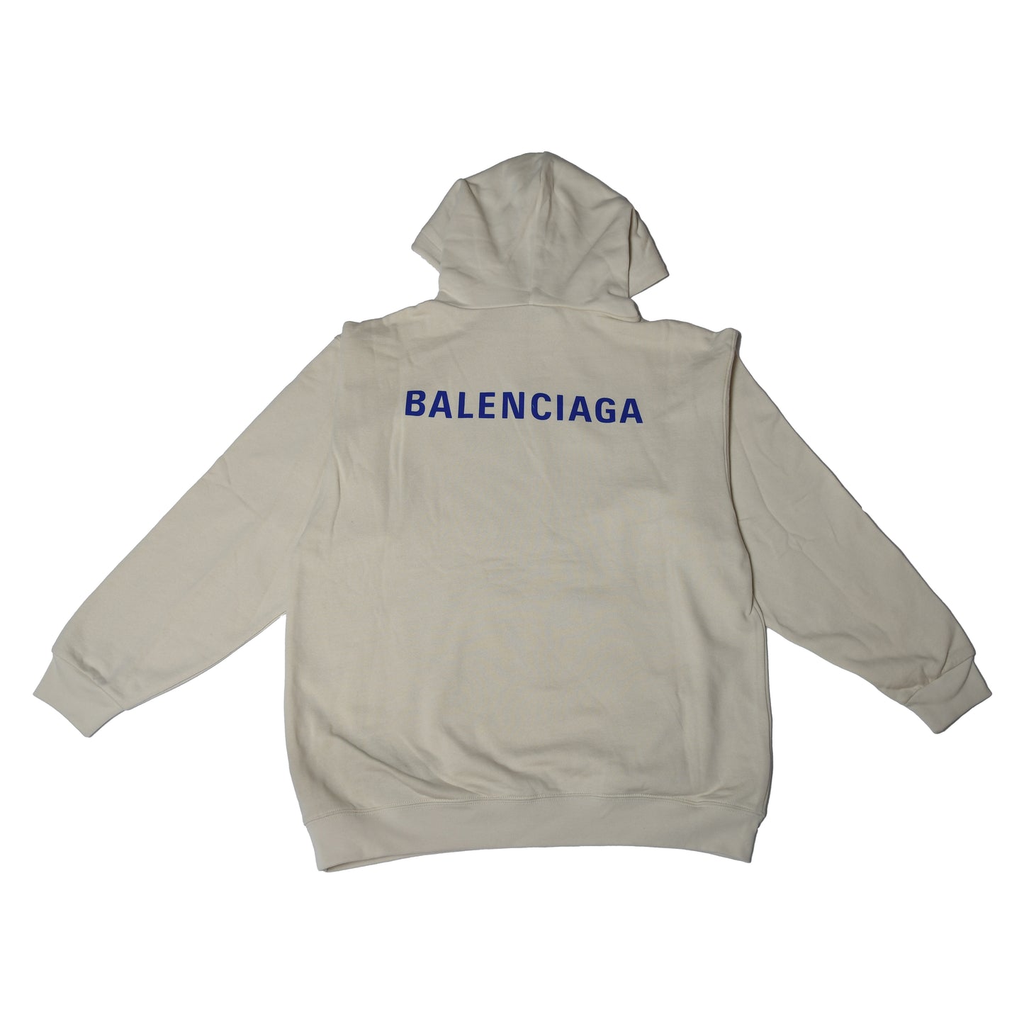 Balenciaga Front Back Logo Hoodie Beige-NOBLEMARS