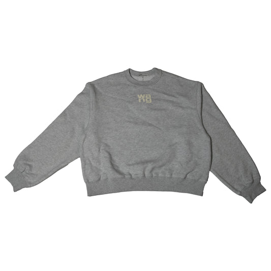 Alexander Wang Logo Print Crewneck Sweatshirts Grey