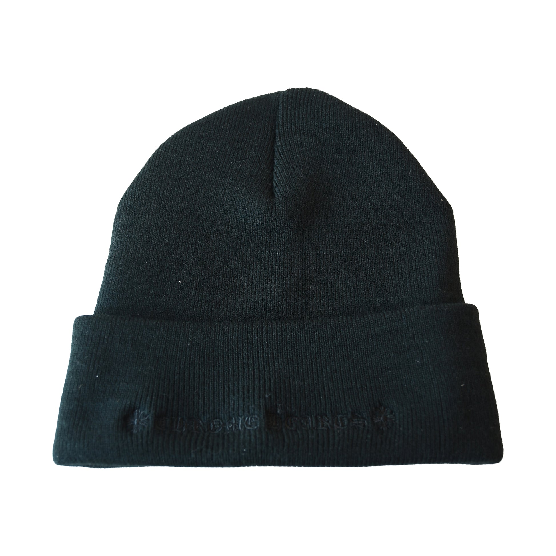 Chrome Hearts Embroidered Logo Beanie Black-NOBLEMARS