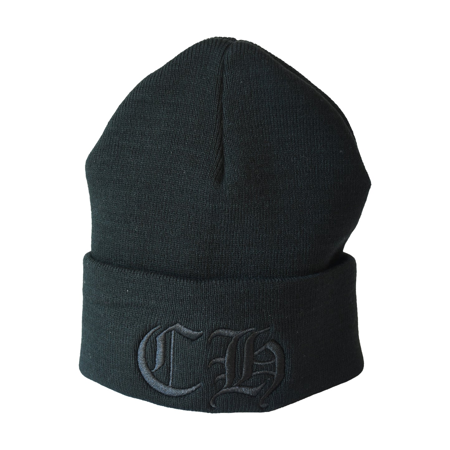 Chrome Hearts Embroidered Logo Beanie Black-NOBLEMARS