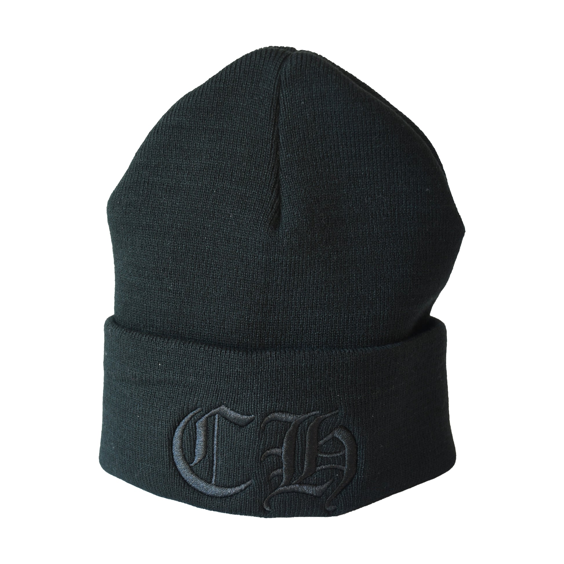 Chrome Hearts Embroidered Logo Beanie Black-NOBLEMARS