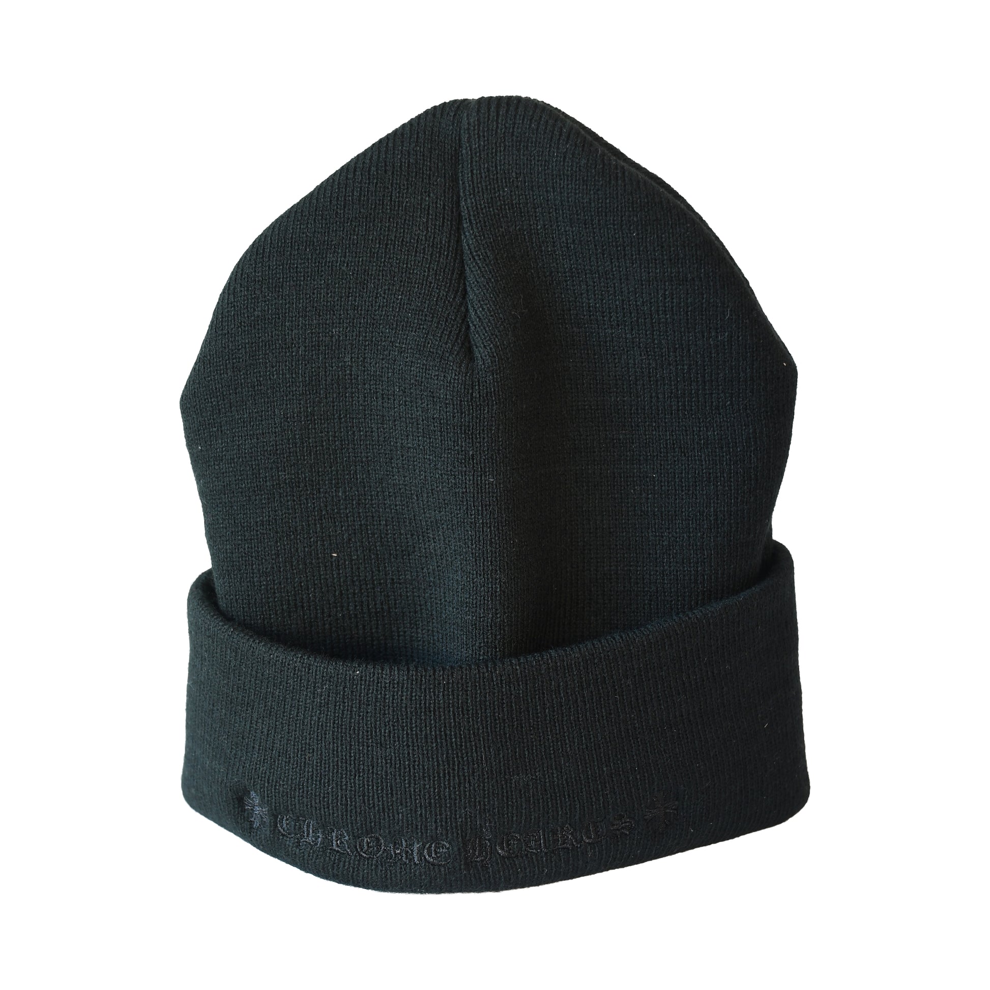 Chrome Hearts Embroidered Logo Beanie Black-NOBLEMARS