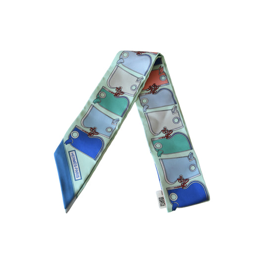 Hermes Camails Silk Twilly Scarf Multicolor