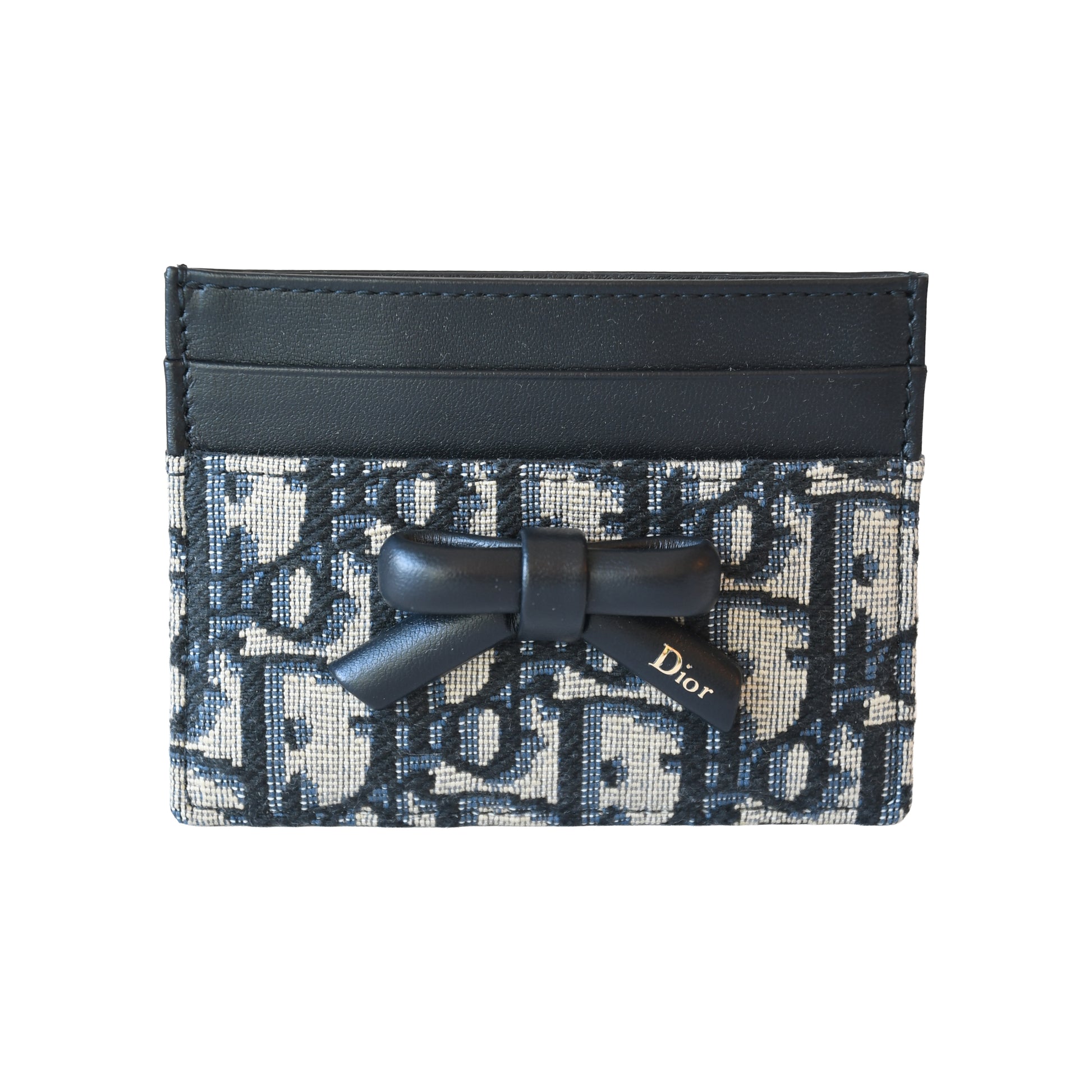 Dior Oblique Bow Freesia Card Holder Blue-NOBLEMARS