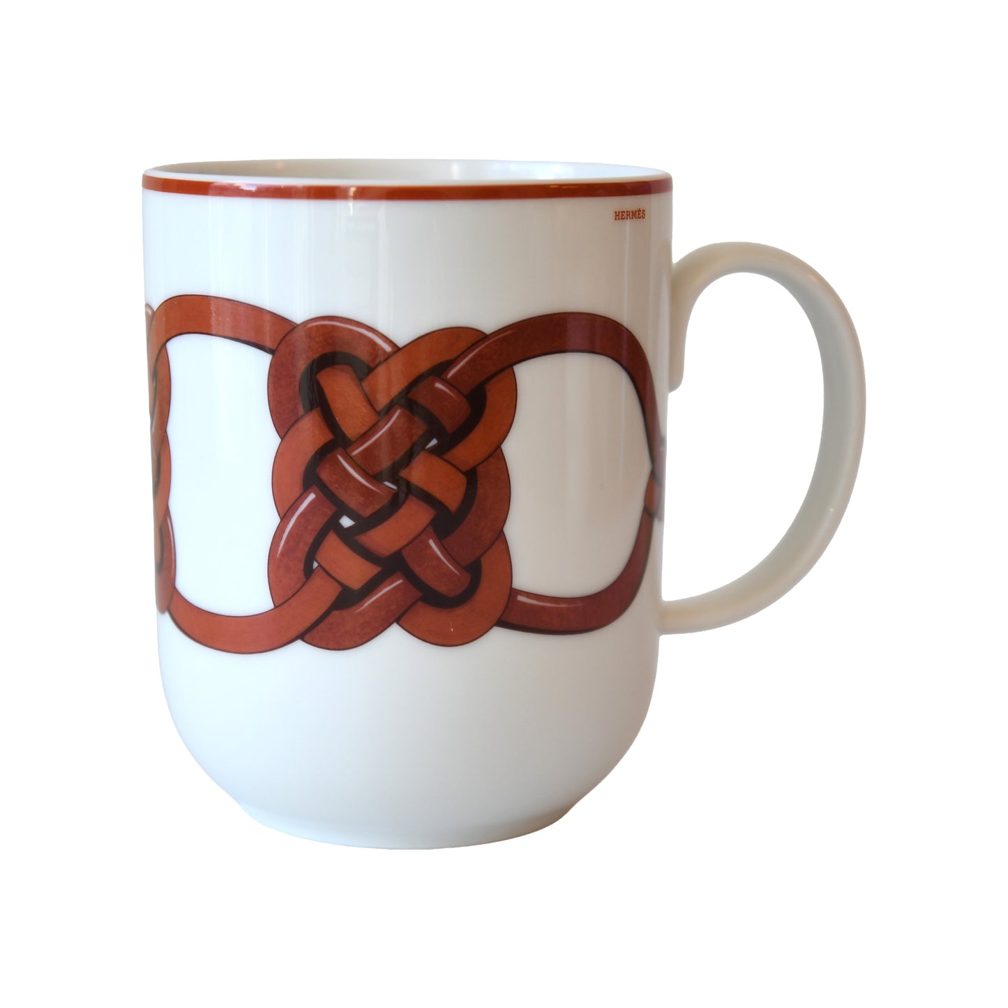 Hermes Tressages Equestres Mug N1 Orange White Red-NOBLEMARS