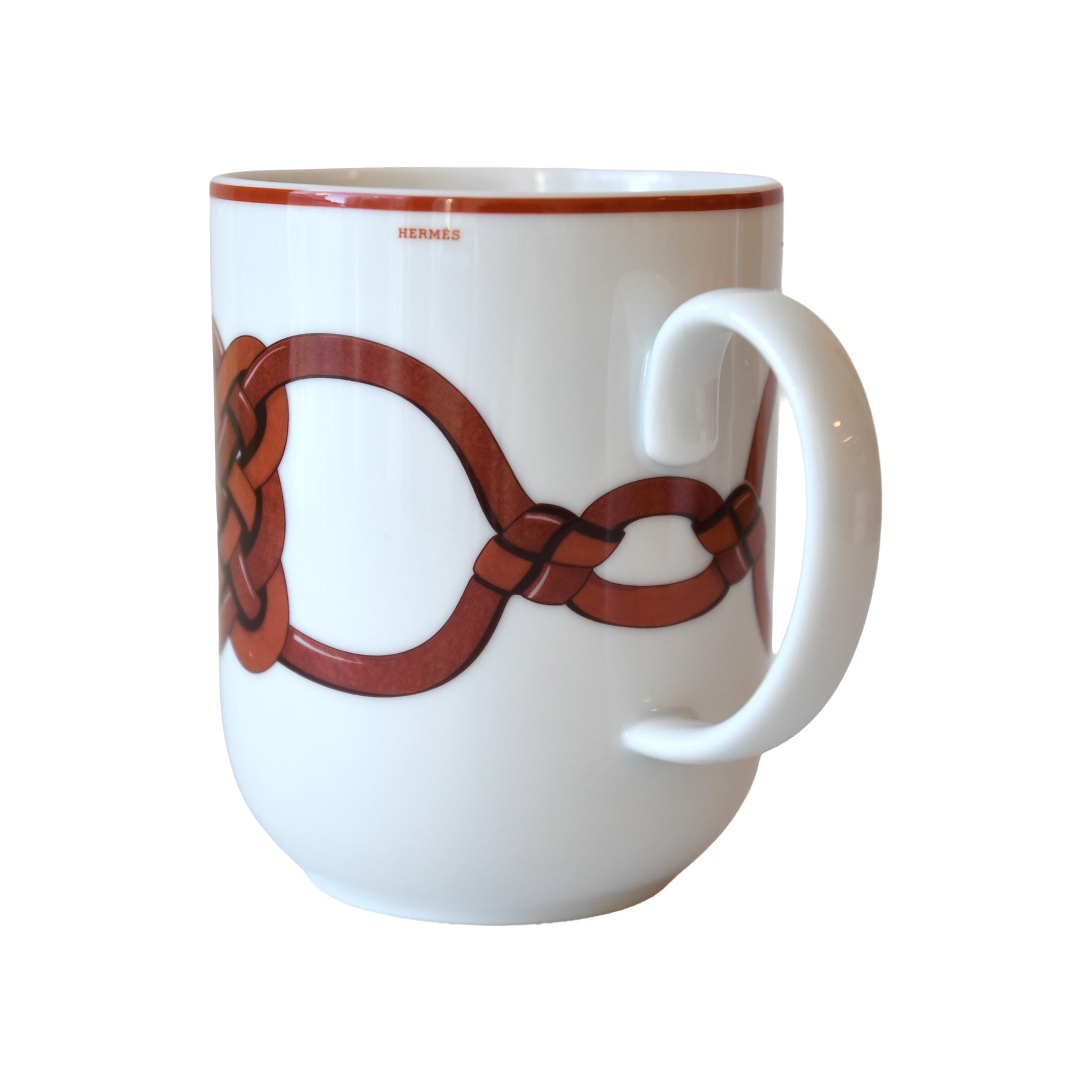 Hermes Tressages Equestres Mug N1 Orange White Red-NOBLEMARS