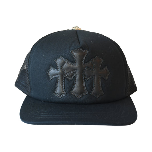 Chrome Hearts Triple Cross Cemetery Trucker Hat Black