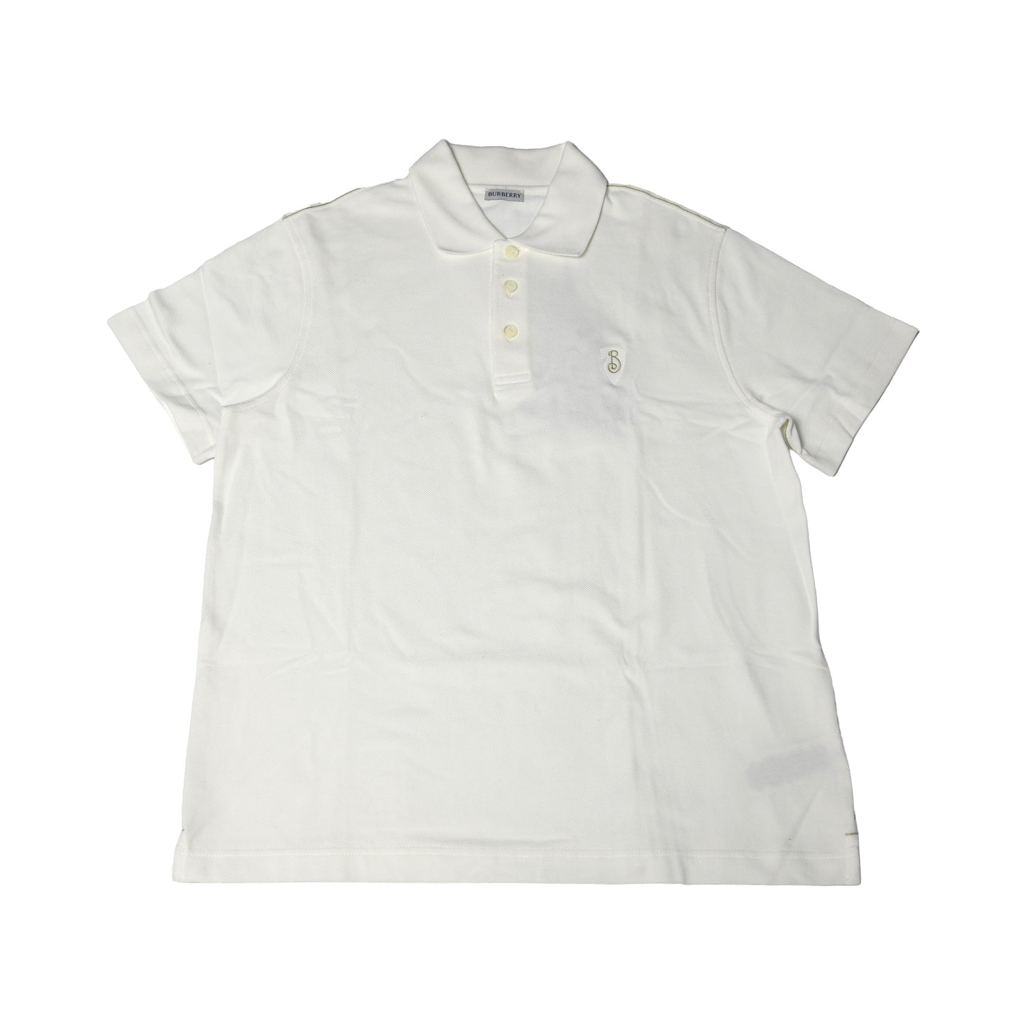 Burberry Pique Crest Polo Shirts White-NOBLEMARS