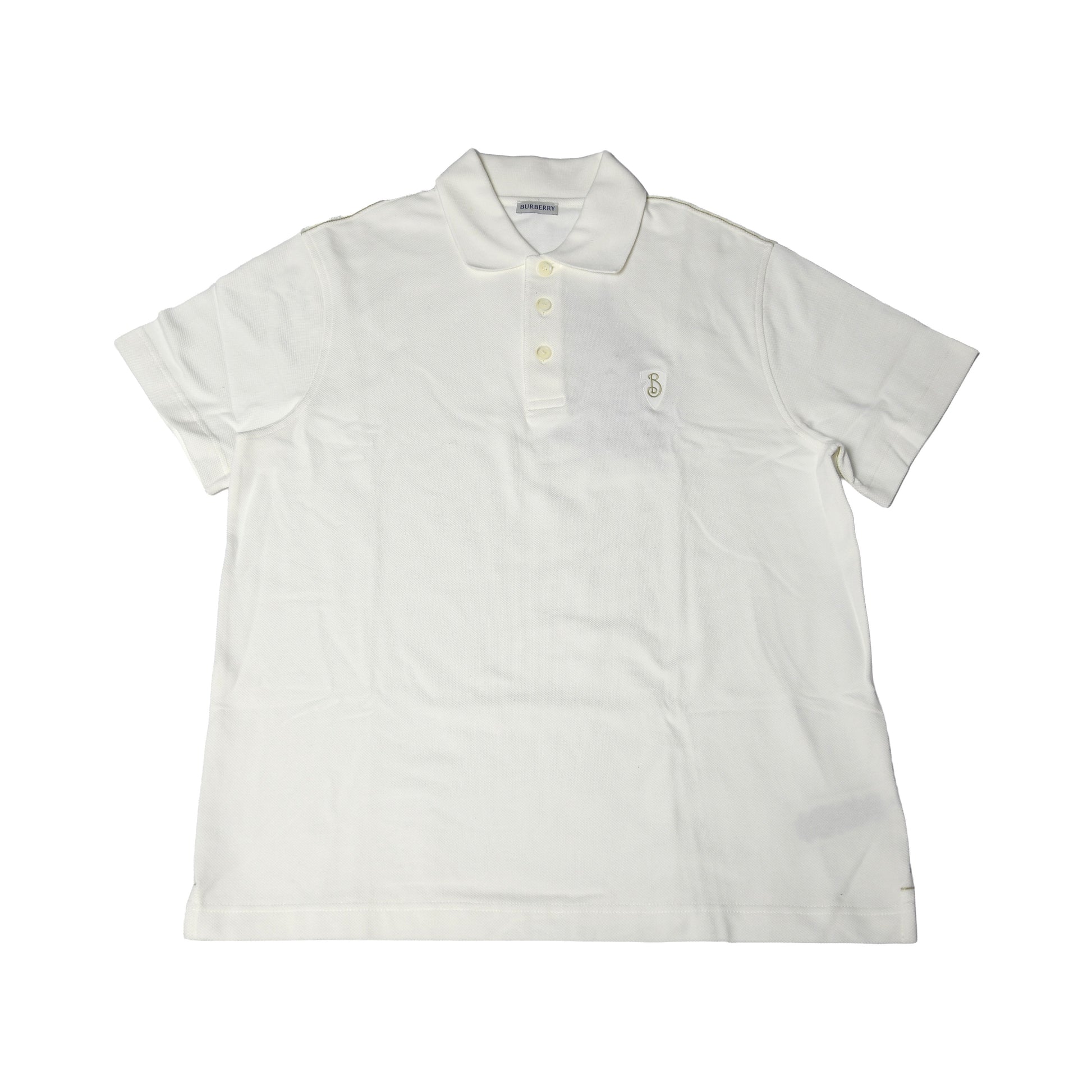 Burberry Pique Crest Polo Shirts White-NOBLEMARS