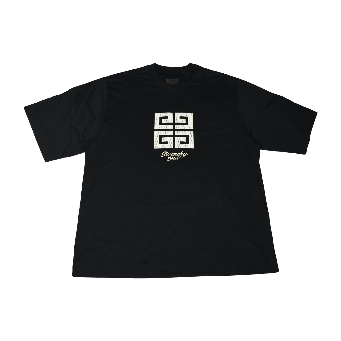 Givenchy Logo-Embroidered 4G-Motif T-shirts Black-NOBLEMARS