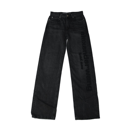 Alexander Wang Cut out-logo Jeans Black-NOBLEMARS