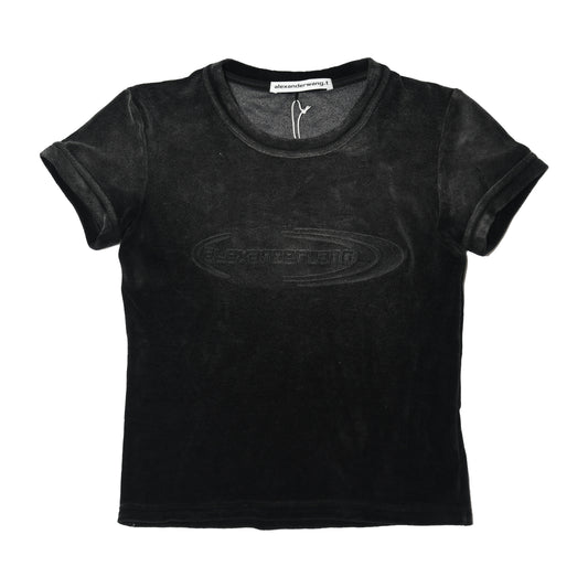Alexander Wang Plush Velour Baby T-Shirts Washed Nickel-NOBLEMARS