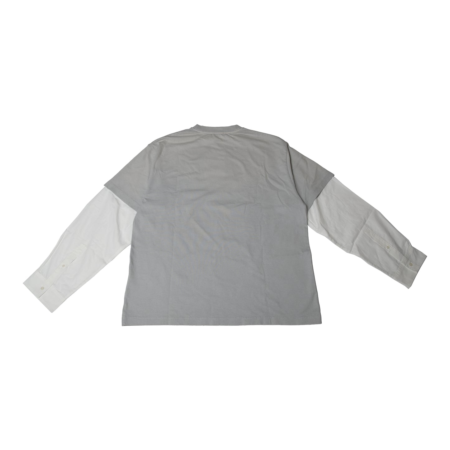 Acne Studios Layered Vintage Label Print L/S T-Shirts Light Grey-NOBLEMARS