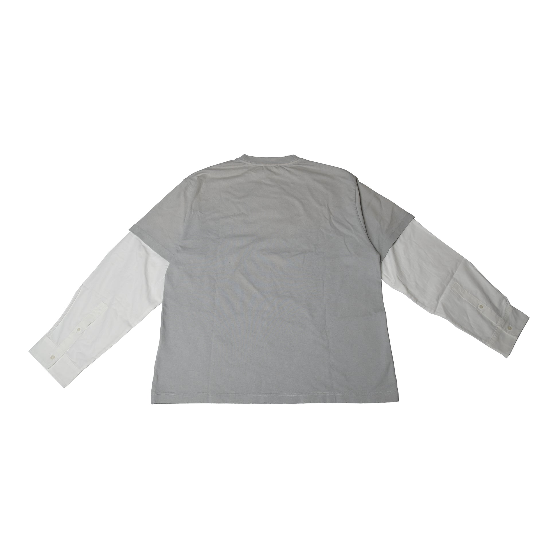 Acne Studios Layered Vintage Label Print L/S T-Shirts Light Grey-NOBLEMARS