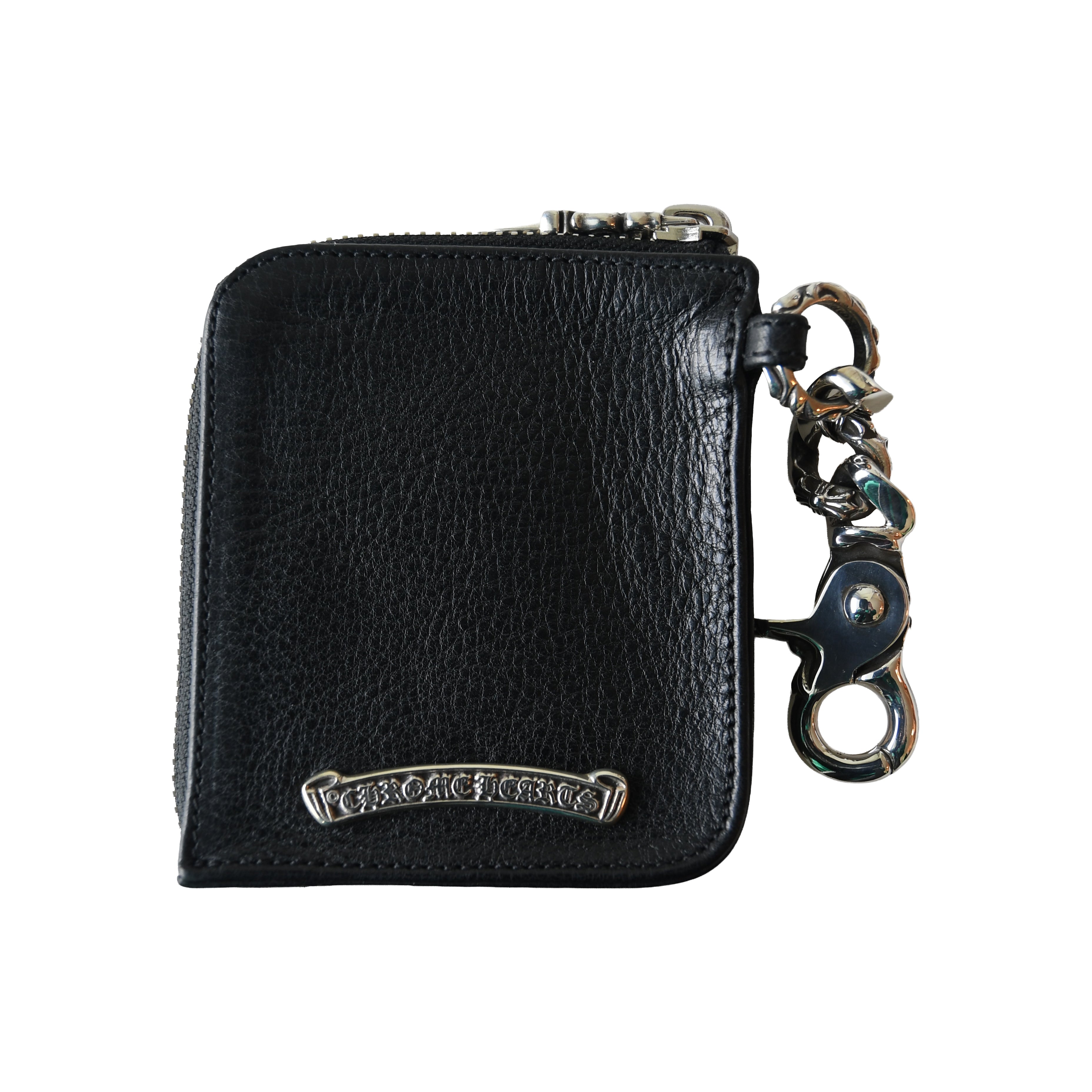 小物 chrome hearts mini pouch wallet Chrome Hearts Tiny Zip Leather Coin Pouch Wallet Black – NOBLEMARS